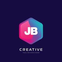 jb eerste logo met kleurrijk sjabloon vector. vector