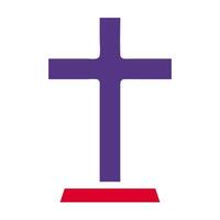 christen icoon solide rood Purper stijl Pasen illustratie vector element en symbool perfect.