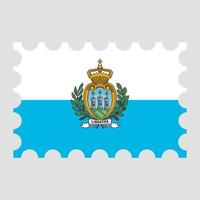port postzegel met san marino vlag. vector illustratie.