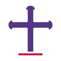 christen icoon solide rood Purper stijl Pasen illustratie vector element en symbool perfect.