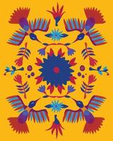 vector illustratie geïnspireerd door traditioneel Mexicaans otomi borduurwerk. poster, afdrukken, sjabloon, groet kaart enz.