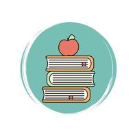 boeken stack icoon logo vector illustratie Aan cirkel met borstel structuur voor sociaal media verhaal hoogtepunt