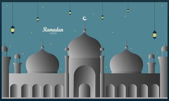 Ramadan kareem concept banier met Islamitisch meetkundig patronen. papier besnoeiing ontwerpen Aan donker achtergrond. vector illustratie. - vector