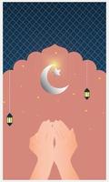 printramadan kareem van uitnodigingen ontwerp papier besnoeiing islamitisch. Ramadan kareem mooi creatief groet kaart voor de viering van moslim gemeenschap festival - vector