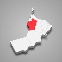 advertentie dhahirah regio plaats binnen Oman 3d kaart vector