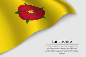 Golf vlag van lancashire is een provincie van Engeland. banier of lint vector