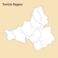 hoog kwaliteit kaart van trencin regio is een provincie van Slowakije vector