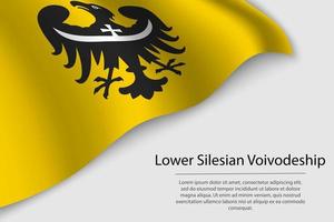 Golf vlag van lager silezisch woiwodschap is een regio van Polen vector