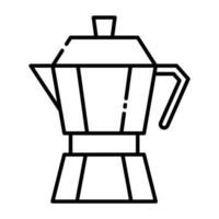 mokka pot icoon lijn. vector