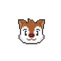 eekhoorn hoofd in pixel kunst stijl vector