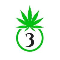 hennep logo teken concept 3 alfabet symbool voor therapie, medisch en Gezondheid zorg en marihuana logo. vector