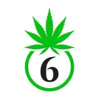 hennep logo teken concept 6 alfabet symbool voor therapie, medisch en Gezondheid zorg en marihuana logo. vector