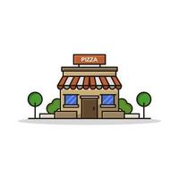 pizzawinkel op witte achtergrond vector