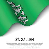 golvend vlag van st. Gallen is een kanton van Zwitserland Aan wit ba vector