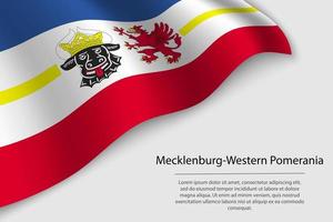 Golf vlag van mecklenburg-vorpommern is een staat van duitsland. banne vector