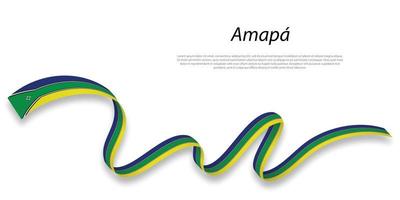 golvend lint of streep met vlag van amapa vector