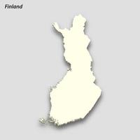 3d isometrische kaart van Finland geïsoleerd met schaduw vector