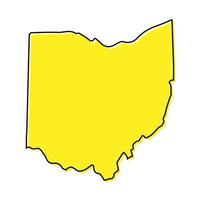 gemakkelijk schets kaart van Ohio is een staat van Verenigde staten. gestileerde vector