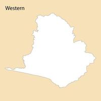 hoog kwaliteit kaart van western is een regio van Ghana vector