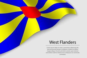 Golf vlag van west Vlaanderen is een regio van belgie vector