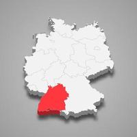 staat plaats binnen Duitsland 3d kaart sjabloon voor uw ontwerp vector