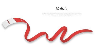 golvend lint of streep met vlag van Wallis vector