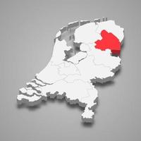 drenthe provincie plaats binnen Nederland 3d kaart vector