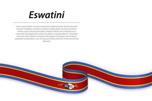 golvend lint of banier met vlag van eswatini vector