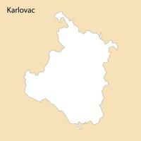 hoog kwaliteit kaart van karlovac is een regio van Kroatië vector