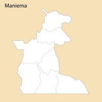 hoog kwaliteit kaart van maniema is een regio van dr Congo vector