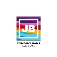 jb eerste logo met kleurrijk sjabloon vector