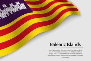 Golf vlag van Balearen eilanden is een regio van Spanje. banier of ri vector