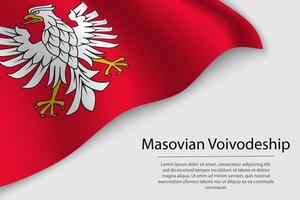 Golf vlag van Mazovië woiwodschap is een regio van Polen vector