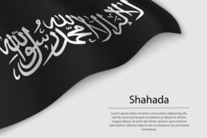 Golf vlag van shahada is een religieus symbool Aan wit achtergrond. vector