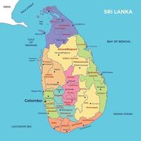 gedetailleerd sri lanka kaart vector