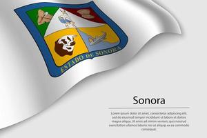 Golf vlag van sonora is een regio van Mexico vector