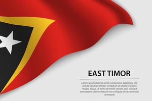 Golf vlag van oosten- Timor Aan wit achtergrond. banier of lint ve vector