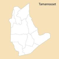 hoog kwaliteit kaart van tamanrasset is een provincie van Algerije vector