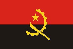 Angola gemakkelijk vlag correct maat, proportie, kleuren. vector