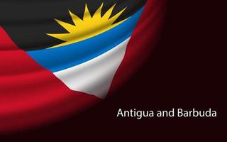 Golf vlag van antigua en Barbuda Aan donker achtergrond. vector