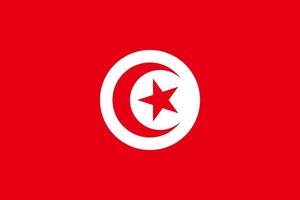 Tunesië gemakkelijk vlag correct maat, proportie, kleuren. vector