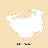 hoog kwaliteit kaart van kaf el sjeik is een regio van Egypte vector