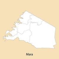 hoog kwaliteit kaart van mara is een regio van Tanzania vector