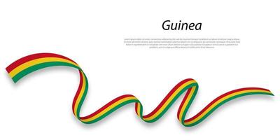 golvend lint of banier met vlag van Guinea . vector