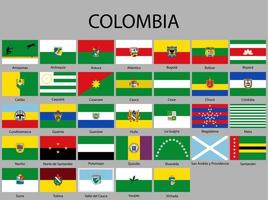 allemaal vlaggen van afdelingen van Colombia vector