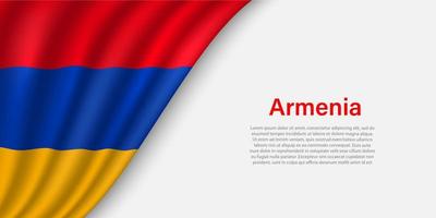 Golf vlag van Armenië Aan wit achtergrond. vector