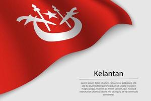 Golf vlag van kelantan is een regio van Maleisië vector