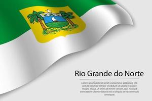 Golf vlag van Rio grande Doen norte is een staat van Brazi vector