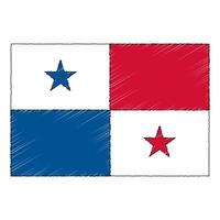 hand- getrokken schetsen vlag van Panama. tekening stijl icoon vector