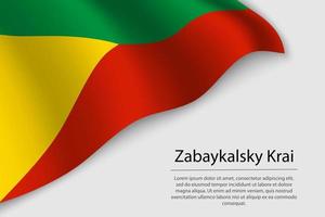 Golf vlag van zabaykalsky krai is een regio van Rusland vector